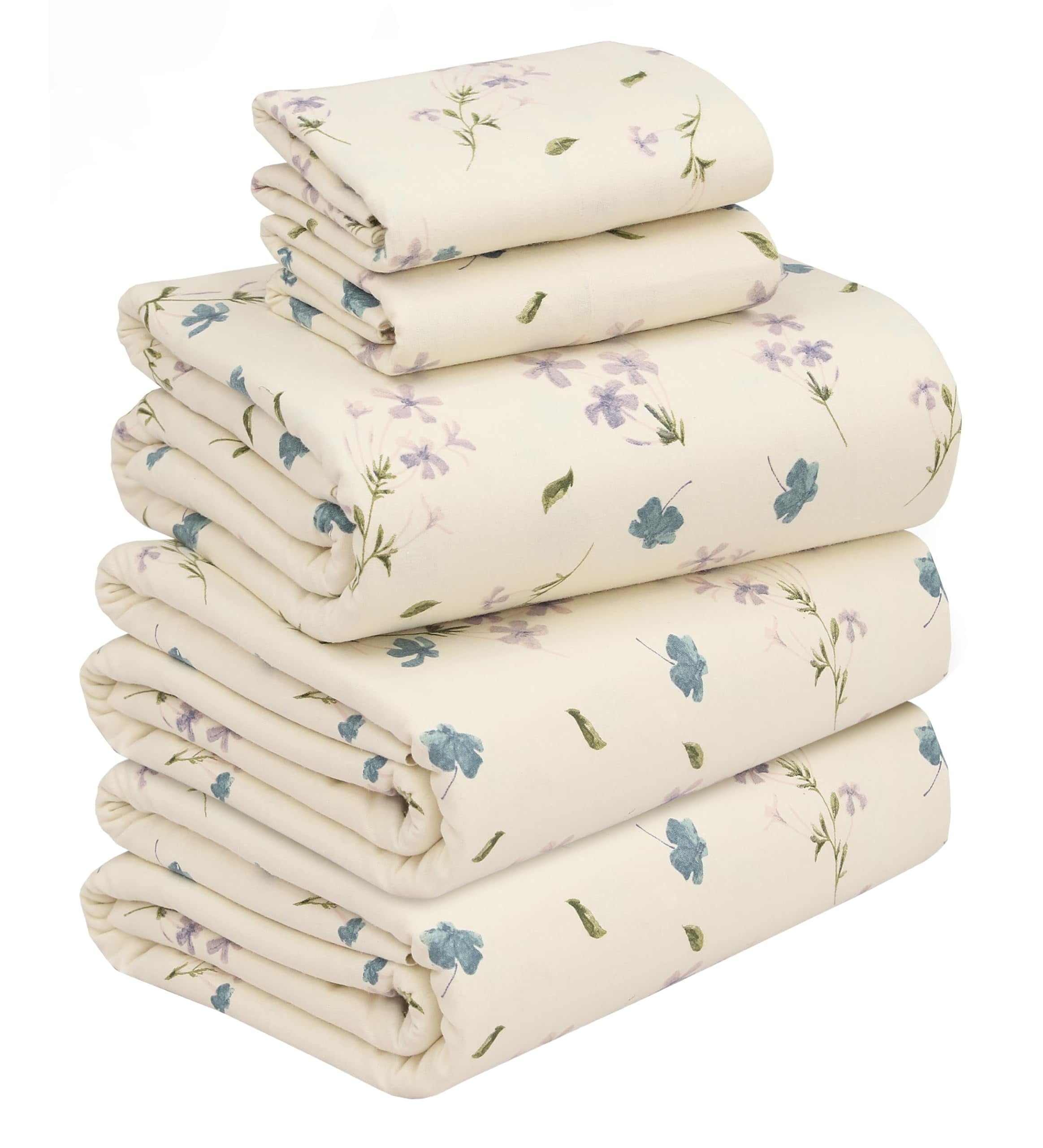 RUVANTI Flannel Sheets Queen Size - 100% Cotton Double Brushed Bed Sheets, Deep Pockets 16 Inches Queen Sheet Set, All Seasons Breathable & Extra Soft - Warm & Cozy, 4 Piece, Red Plaid