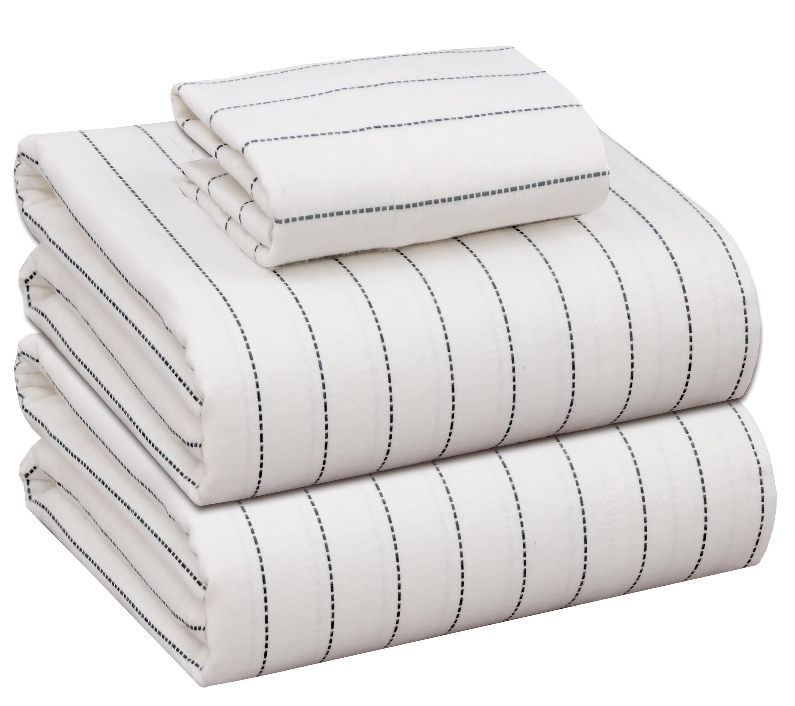 RUVANTI Flannel Sheets Queen Size - 100% Cotton Double Brushed Bed Sheets, Deep Pockets 16 Inches Queen Sheet Set, All Seasons Breathable & Extra Soft - Warm & Cozy, 4 Piece, Red Plaid