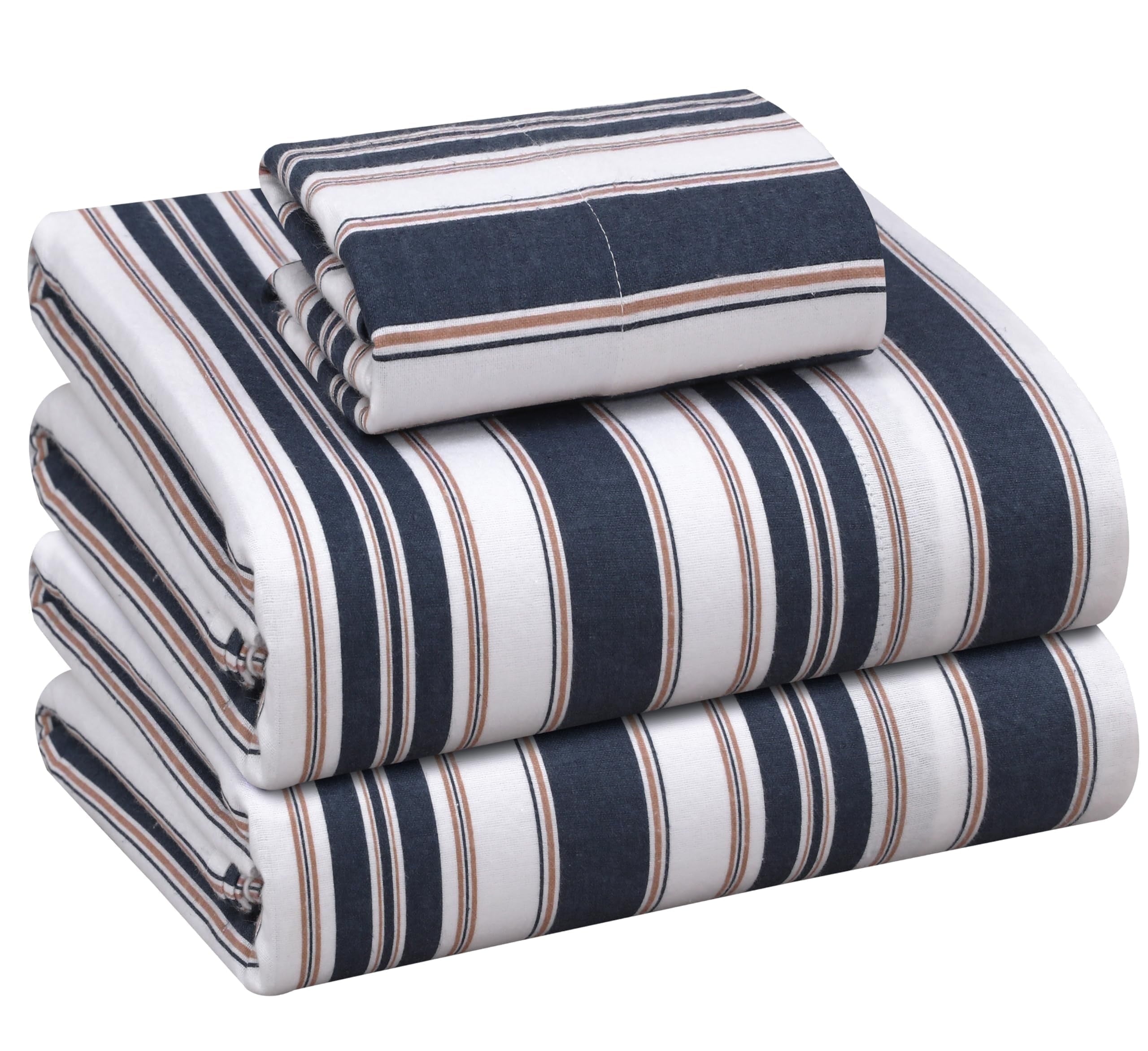 RUVANTI Flannel Sheets Queen Size - 100% Cotton Double Brushed Bed Sheets, Deep Pockets 16 Inches Queen Sheet Set, All Seasons Breathable & Extra Soft - Warm & Cozy, 4 Piece, Red Plaid