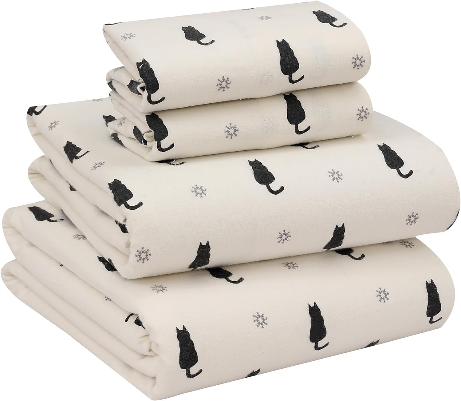 RUVANTI Flannel Sheets Queen Size - 100% Cotton Double Brushed Bed Sheets, Deep Pockets 16 Inches Queen Sheet Set, All Seasons Breathable & Extra Soft - Warm & Cozy, 4 Piece, Red Plaid