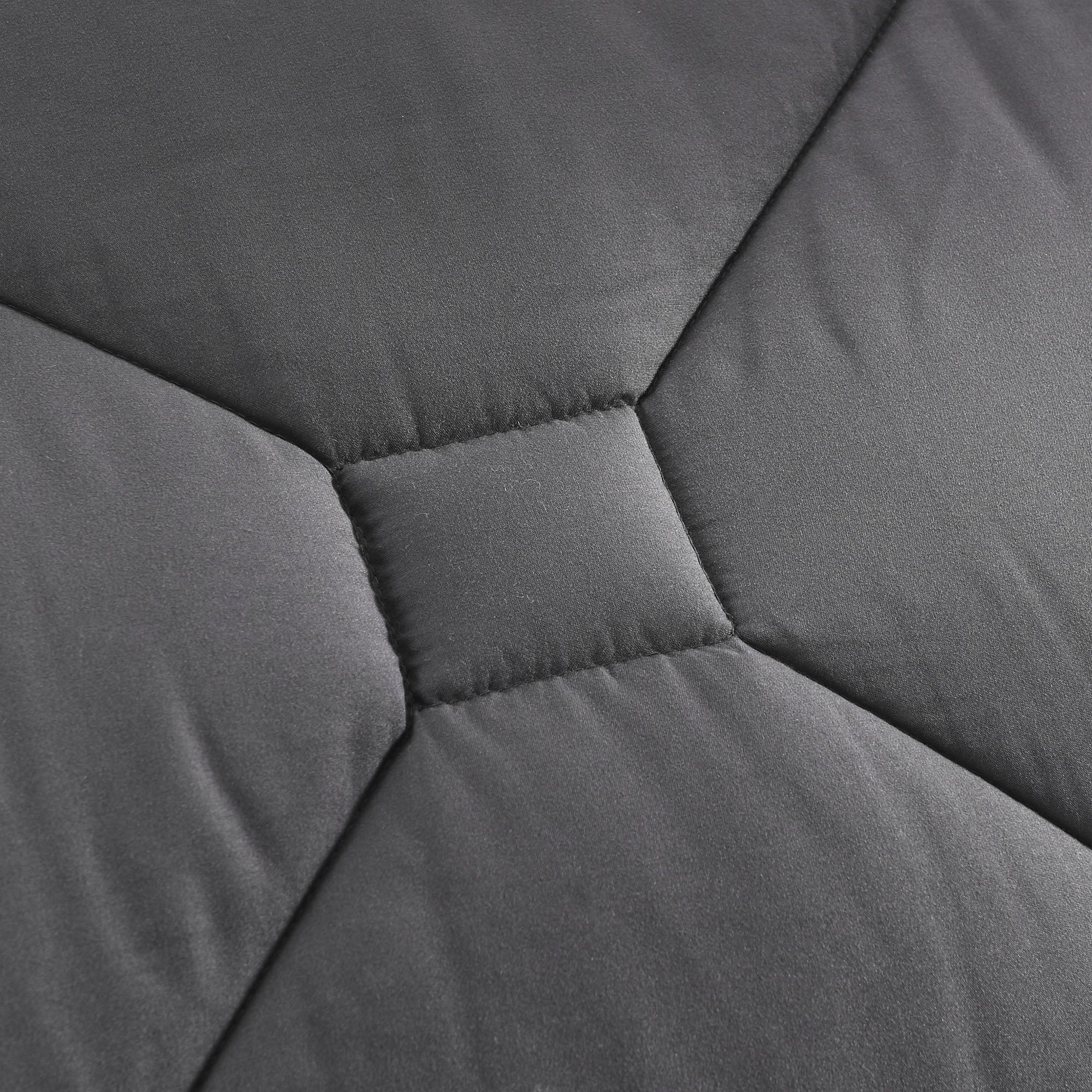 HIG 8 PCS Modern Comforter Set with Sheets All Season Bed in a Bag, Dark Gray, Queen Size