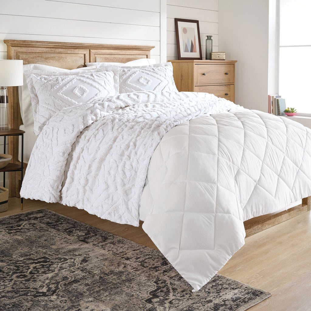 Better Homes & Gardens 3-Piece White Chenille Cover Duvet Set, Full/Queen